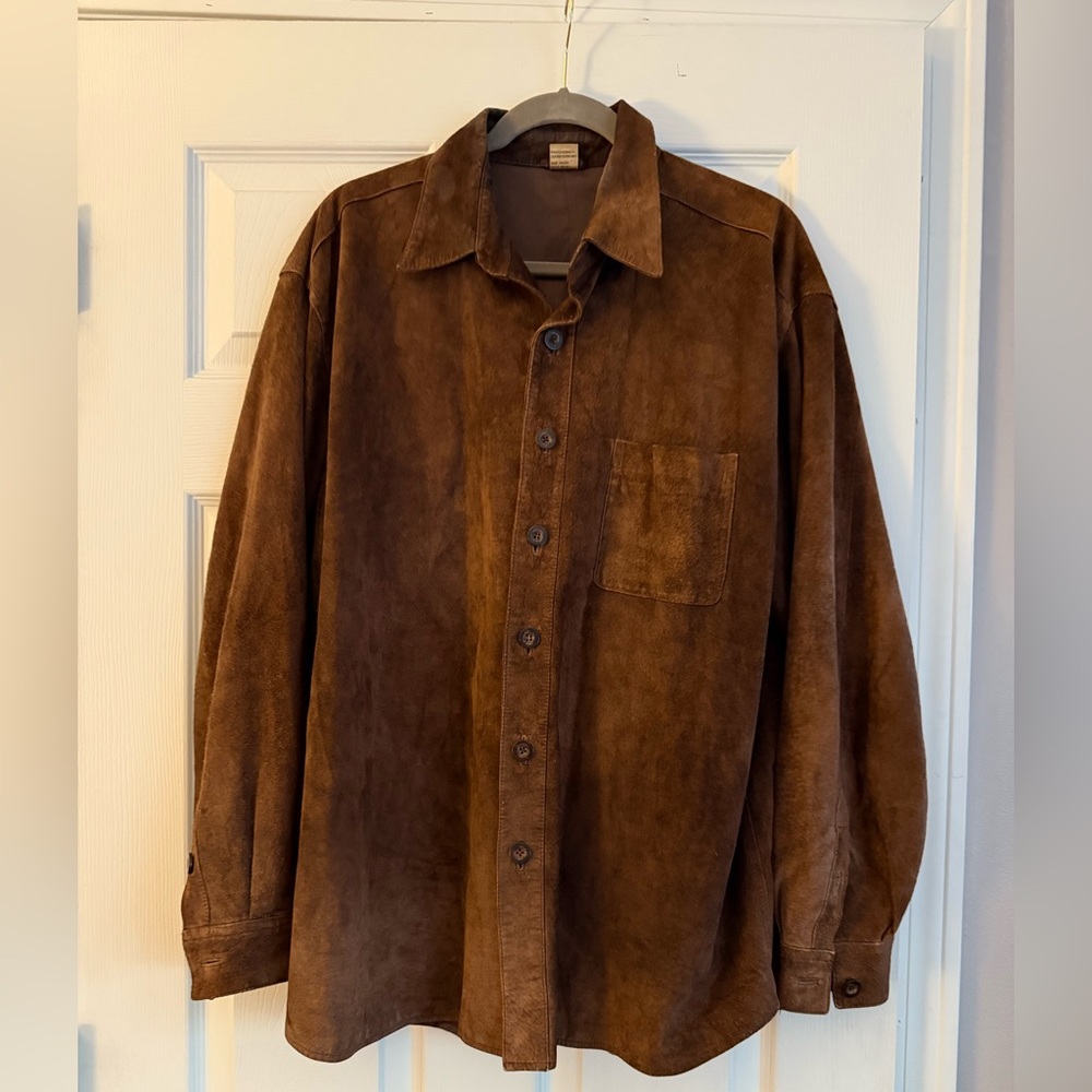 Vintage leather blazer jacket size adult large brown